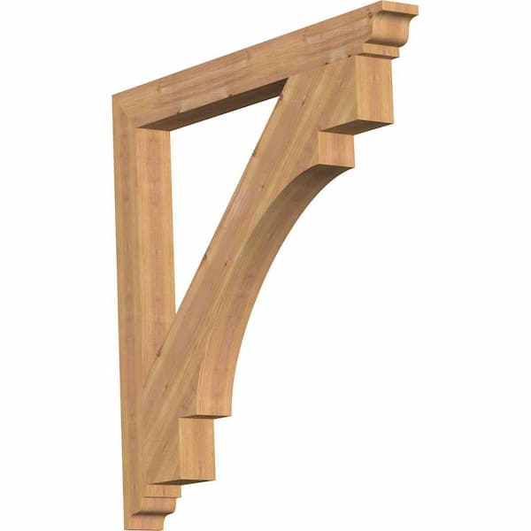 Ekena Millwork 3.5 in. x 38 in. x 38 in. Western Red Cedar Merced Traditional Smooth Bracket