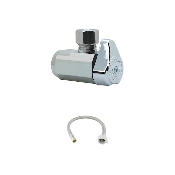 3/8 in. Toilet Supply Line and 1/2 in. FIP Inlet 1/4-Turn Angle Valve Combo