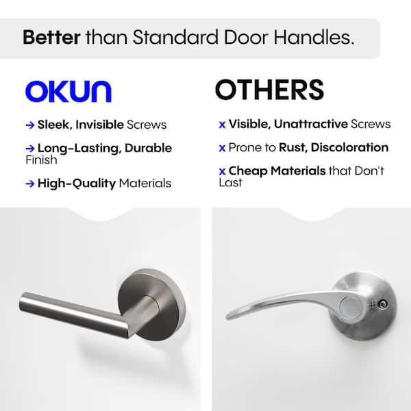 Okun Stark Metal Brushed Nickel Dummy Door Handle with Round