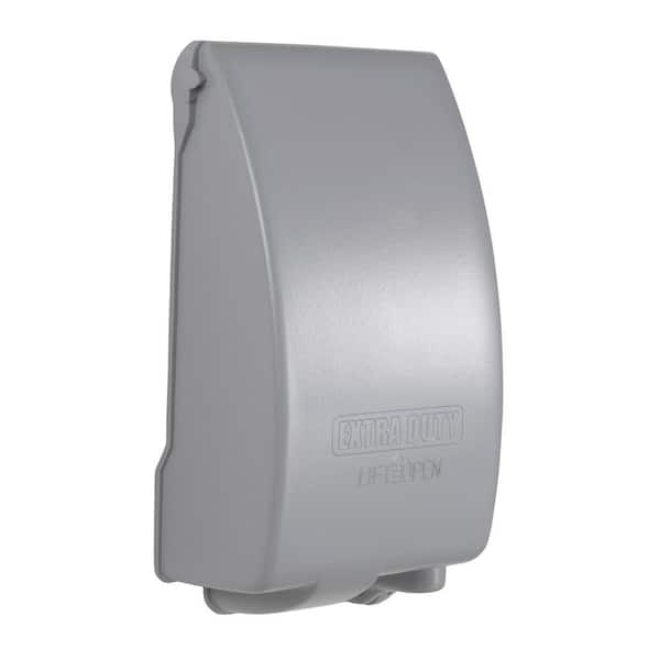 TAYMAC EXTRA DUTY Alm. Gray 1-Gang Weatherproof In-Use 3.5-in. Electrical Outlet Cover for Outdoor Outlet, UFAST 8-in-1, 6-Pack