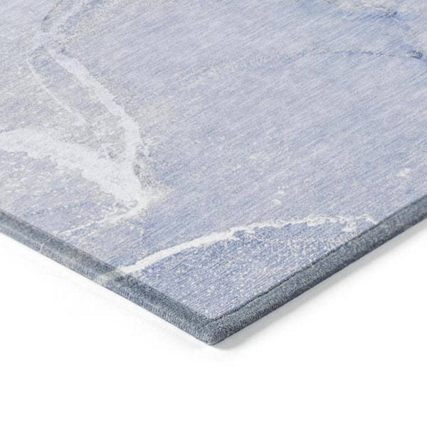 Blue 10 ft. x 14 ft. Abstract Indoor / Outdoor Area Rug