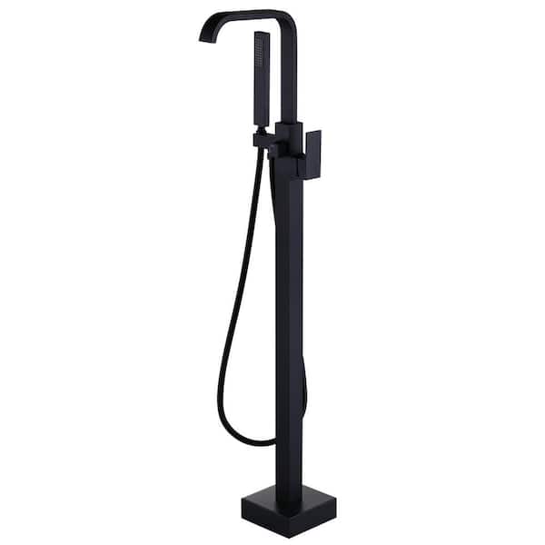 ARCORA 2-Handle Claw Foot Free StandingTub Faucet with Hand Shower in Black