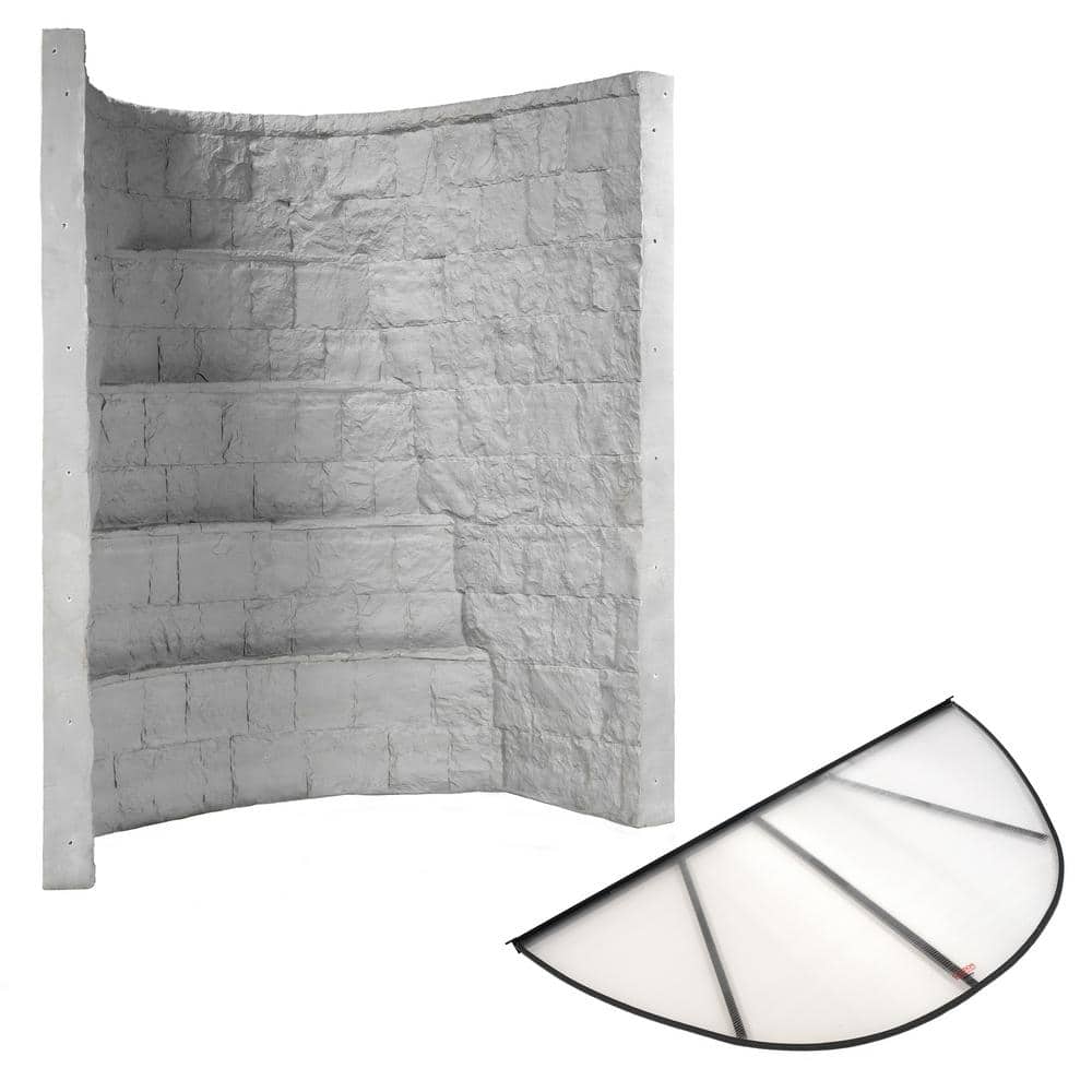 Rockwell 66 in. x 44 in. x 84 in. Gray Composite Window Well with Polycarbonate Cover price history on PriceWatchPro