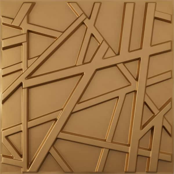 Ekena Millwork 19-5/8"W x 19-5/8"H Evergreen EnduraWall Decorative 3D Wall Panel, Gold (12-Pack for 32.04 Sq.Ft.)