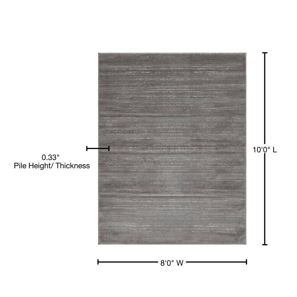 Gray 8' x 10' Reversible Stain-Resistant Synthetic Rug