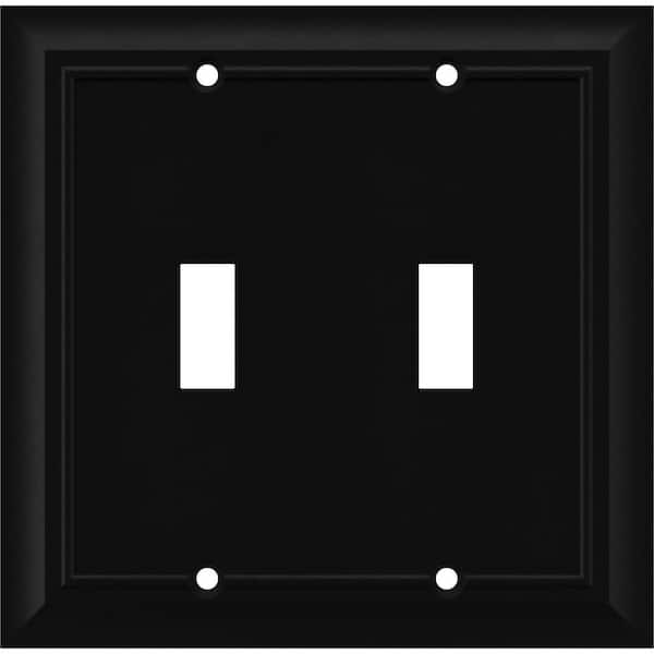Liberty Architectural Matte Black 2-Gang Toggle Wall Plate
