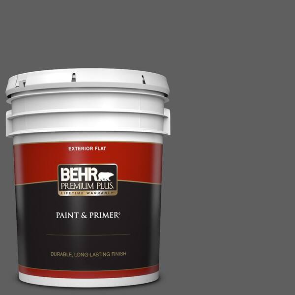 BEHR PREMIUM PLUS 5 gal. #T17-10 Shades On Flat Exterior Paint & Primer