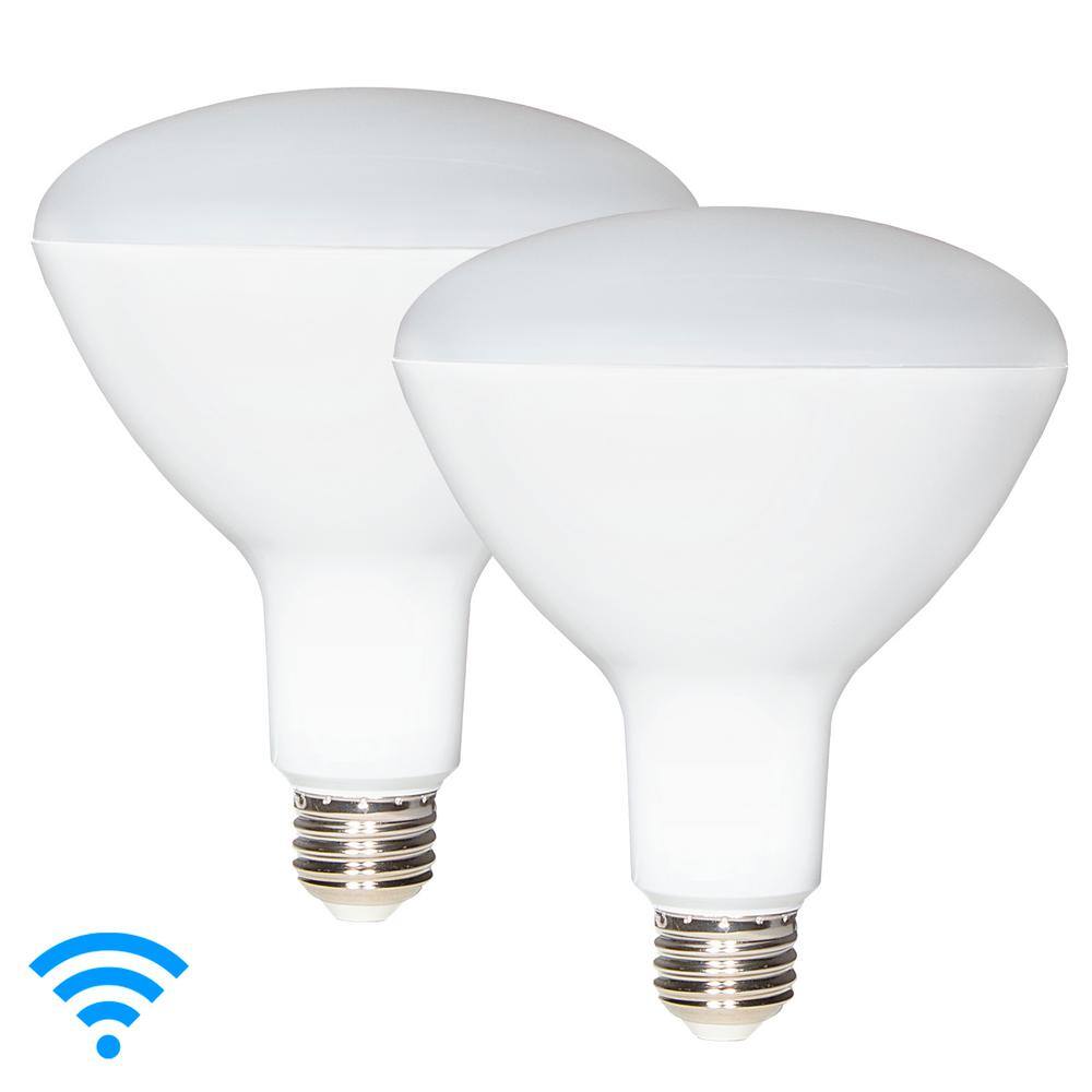 Luvoni Smart WiFi LED Multicolor BR40 Light Bulb 2-Pack