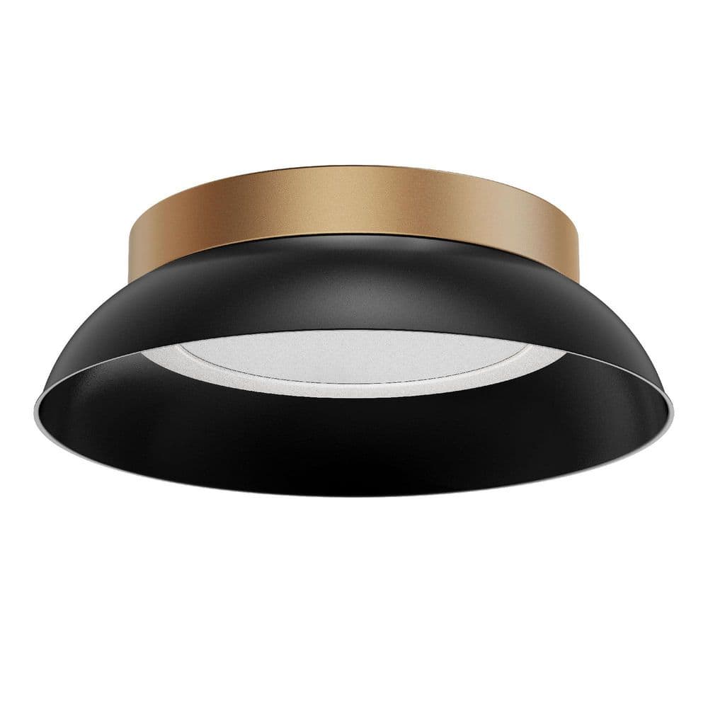 1440 Lumens 12.5 in. Bowl Matte Black Gold LED Flush Mount Ceiling Light with 5 Color Temperatures for Foyer and Bedroom price history on PriceWatchPro