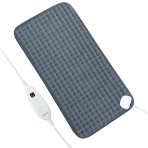 12 in. x 24 in. Grey Electric Heating Pad with Control