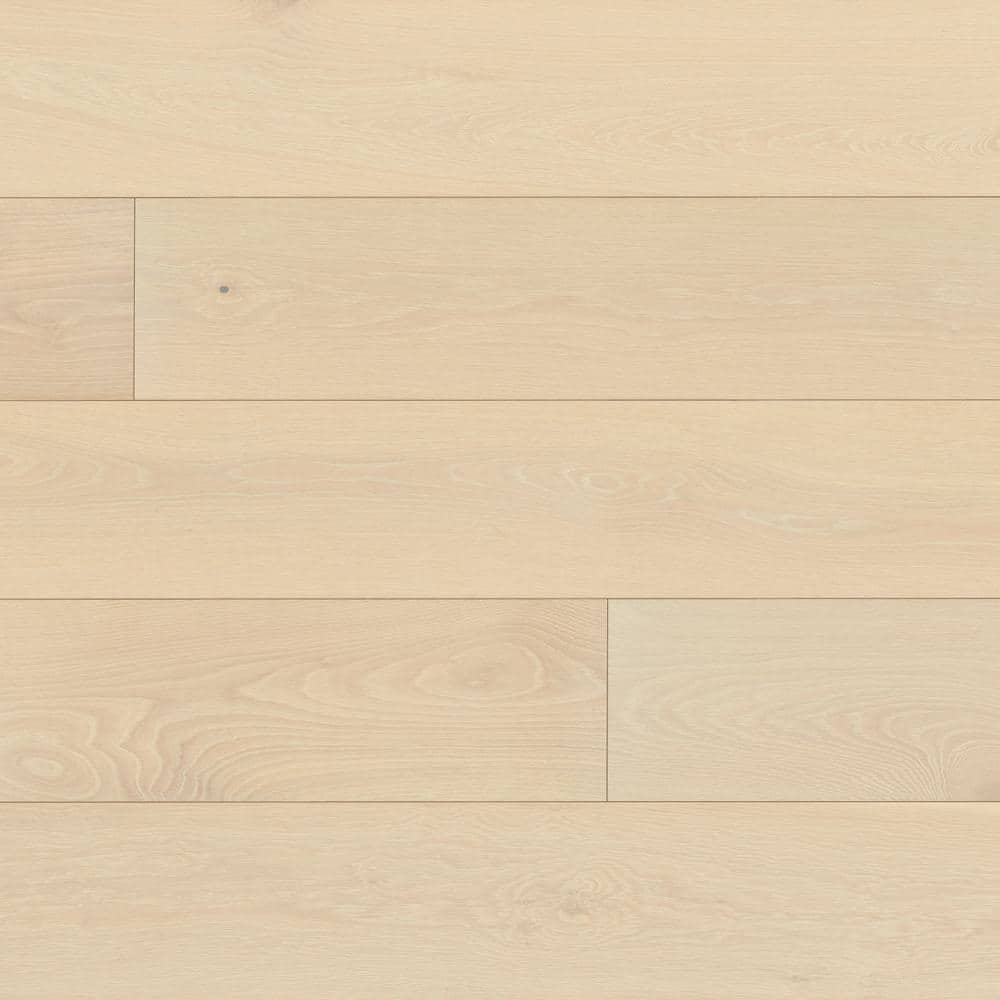 Bedrosians Laguna French Oak Shell 0.16 in. T x 9.5 in. W Click-Lock Wire Brushed Engineered Hardwood Flooring (28.41 sq. ft./ctn)