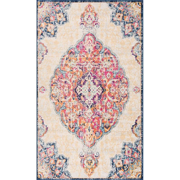 Savannah Cream 6 ft. 7 in. x 9 ft. 7 in. Traditional Area Rug