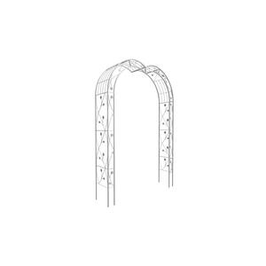 Decorative Cream White 98.4 in. x 59 in. Metal Garden Arbor, Climbing Plants Support Rose Arch, Outdoor Wedding Arch