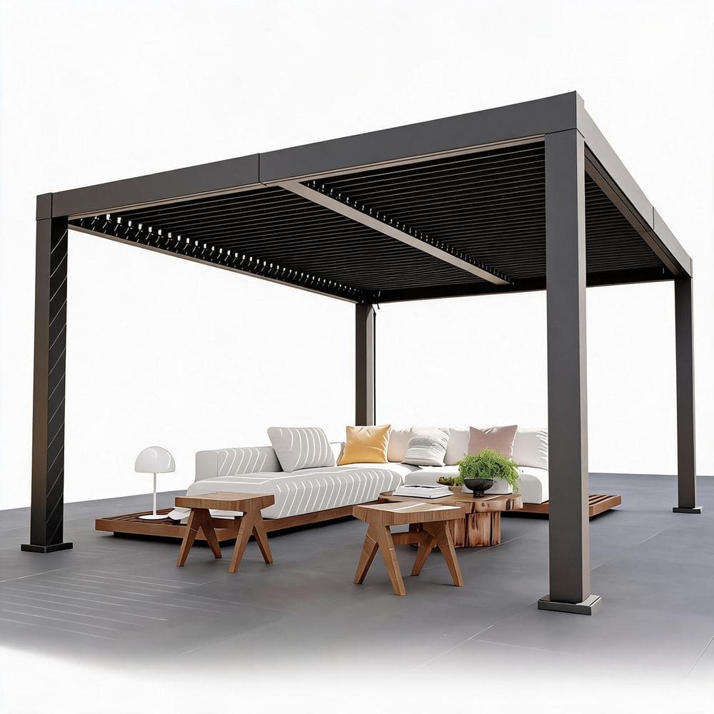 12x16ft Louvered Pergola - All-Aluminum Outdoor Pergolas with Adjustable Louvered Roof,Outdoor Gazebo for Deck, Patio price history on PriceWatchPro