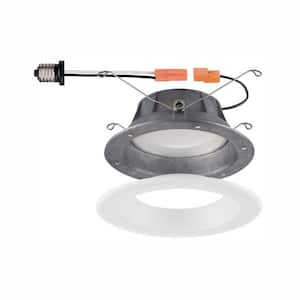 High Ceiling 6 in. White Integrated LED Recessed Can Light with Changeable Trim Ring