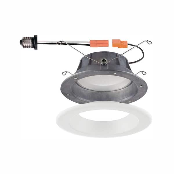 Commercial Electric High Ceiling 6 in. White Integrated LED Recessed Can Light with Changeable Trim Ring