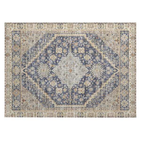 Chantille Machine Washable Indoor/Outdoor Abstract ACN2806 Navy 3 ft. x 4 ft. Area Rug