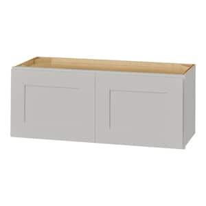 Avondale 30 in. W x 12 in. D x 12 in. H Ready to Assemble Plywood Shaker Wall Bridge Kitchen Cabinet in Dove Gray
