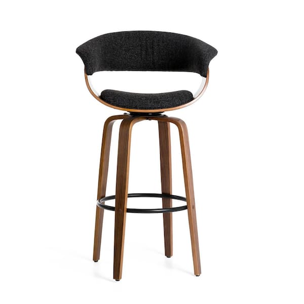 Glitzhome 29.50 in. Seat Height Modern Wood Fabric Black 360