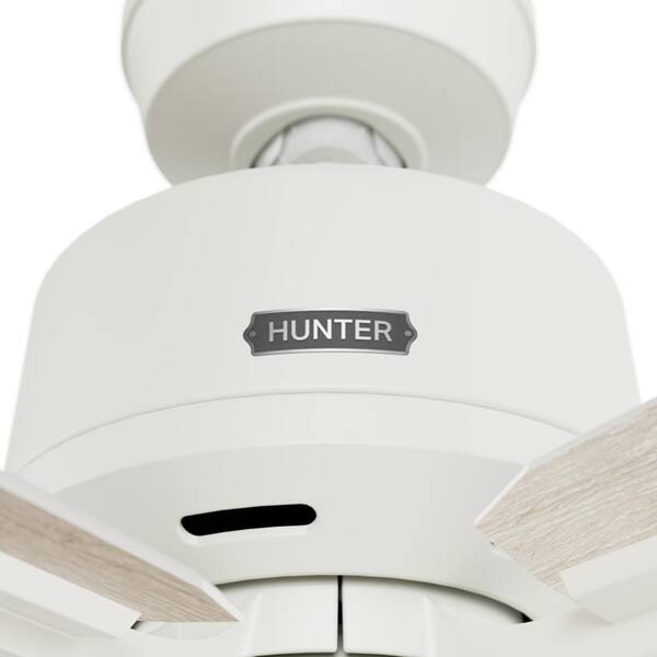 Hunter - Gatlinburg 44 in. Indoor Matte White Ceiling Fan with Light Kit and Remote Included