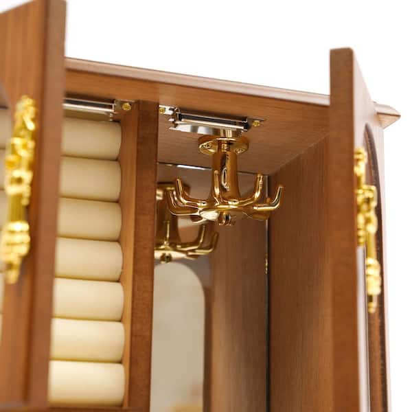 Mgaxyff Wooden Jewelry Box Vintage Square Jewelry Storage Box