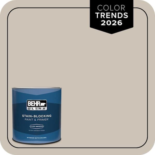 BEHR ULTRA 1 qt. #720C-3 Wheat Bread Extra Durable Satin Enamel Interior Paint & Primer
