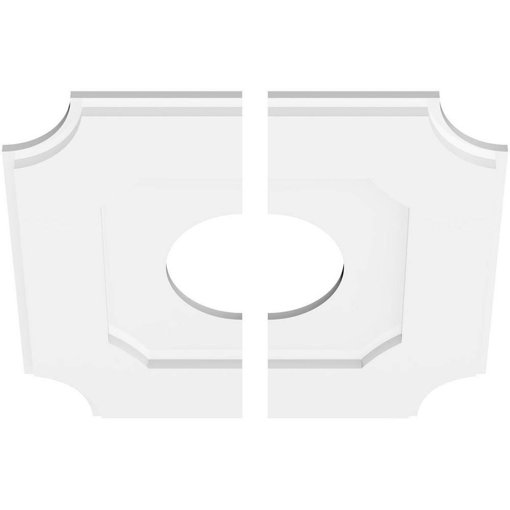 18'' White PVC Contemporary Two-Piece Ceiling Medallion
