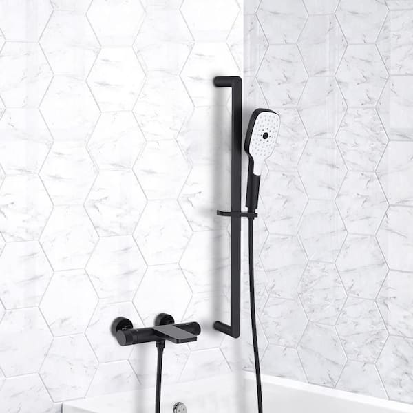Spray Double Handles Bathtub Faucet, Bathtub Faucet With Handheld Shower Head