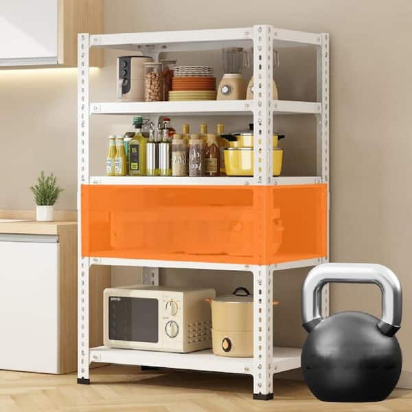Otryad Household Storage Rack, Adjustable Display Rack, Basement Balcony Storage Rack, Carbon Steel Storage Rack In White