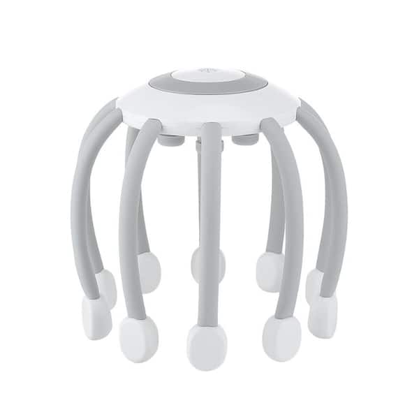 Multifunctional Head Massager with 14-Massage Heads, 5-Modes, Music and Bluetooth for Relaxation and Sleep in White