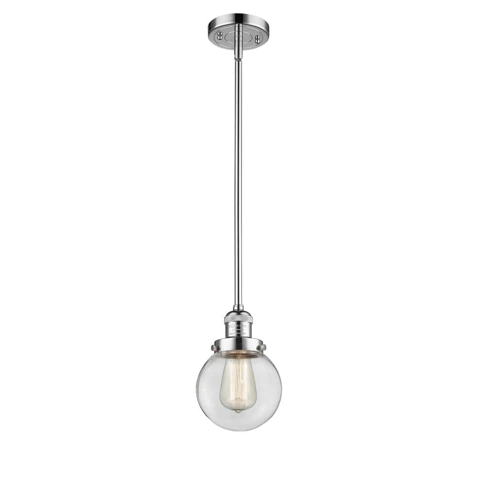 Beacon 100-Watt 1 Light Polished Chrome Shaded Mini Pendant Light with Clear Glass Shade price history on PriceWatchPro