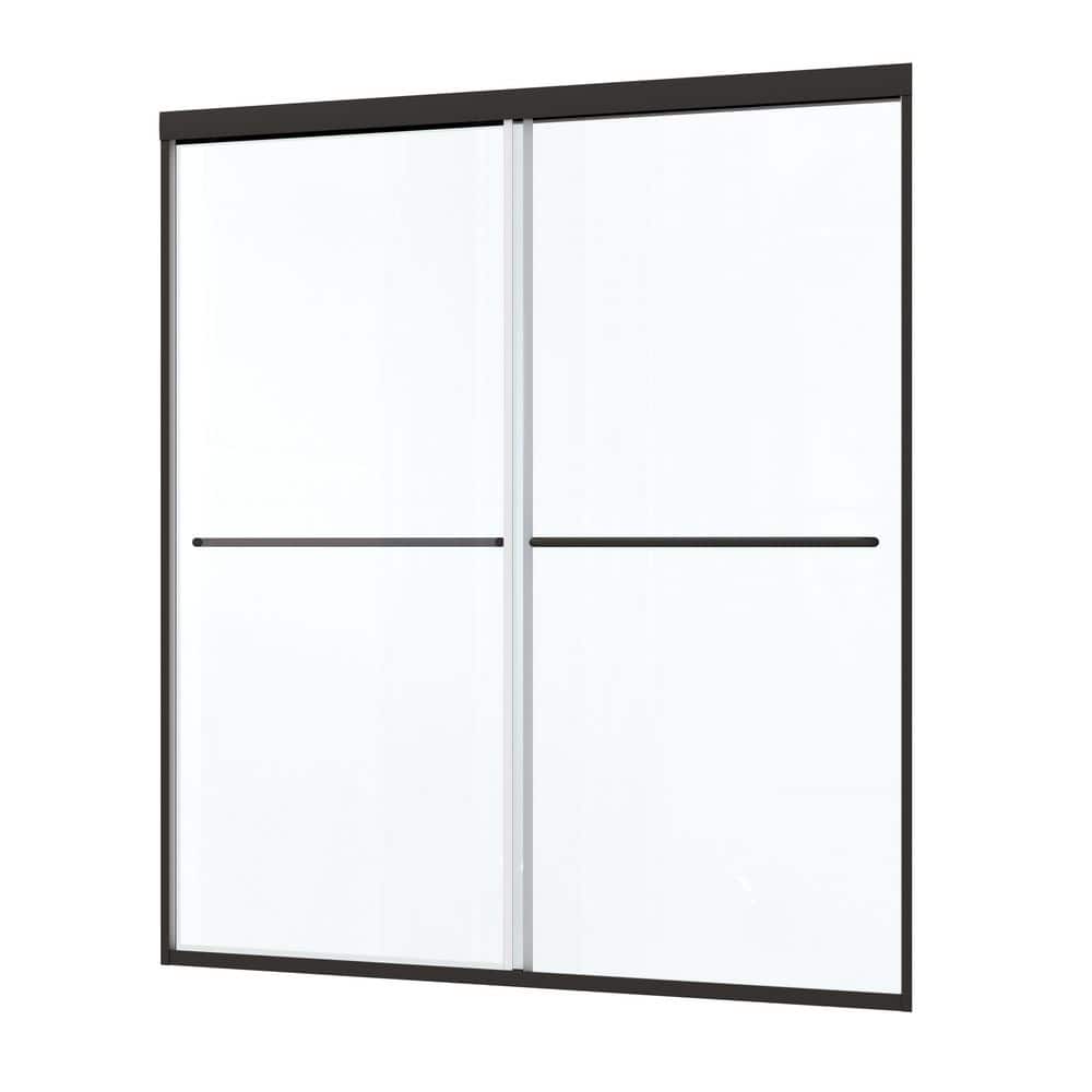 50 in. - 54 in. W x 70 in. H Bypass Sliding Shower Door in Matte Black with Tempered Glass and Easy Clean System price history on PriceWatchPro