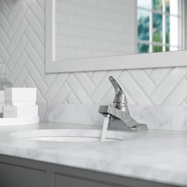 Pfister Pfirst Series 4 in. Centerset Single Handle Bathroom Faucet Combo Kit in Polished Chrome LF142-8002