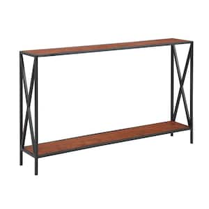 Tucson 9 in. Black/Cherry Rectangle Wood Console Table