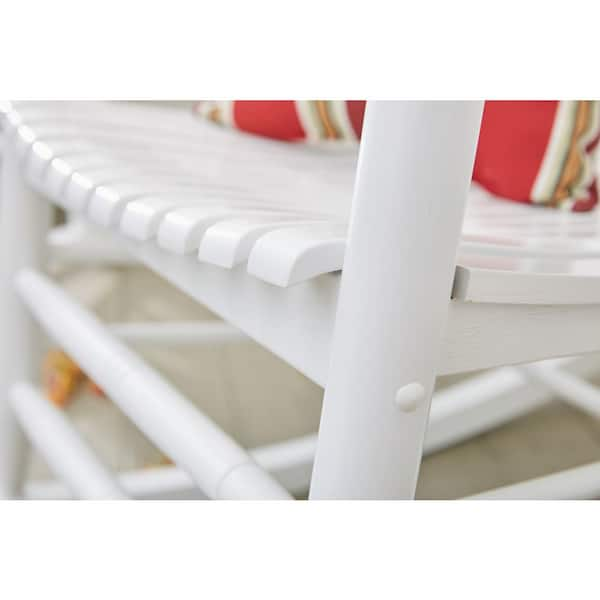 Hampton bay glossy white 2025 wood outdoor rocking chair