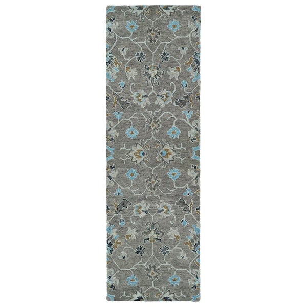 Kaleen Helena Grey 3 ft. x 12 ft. Runner Rug