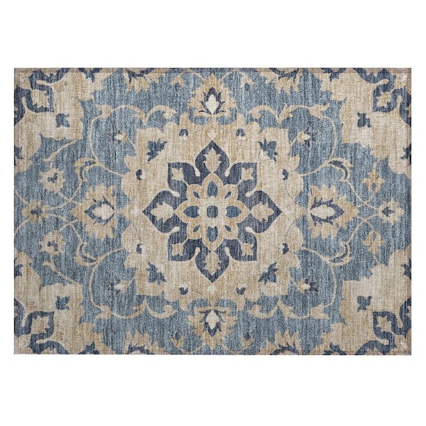 Chantille Machine Washable Indoor/Outdoor Abstract ACN2954 Blue 2 ft. x 3 ft. Accent Rug