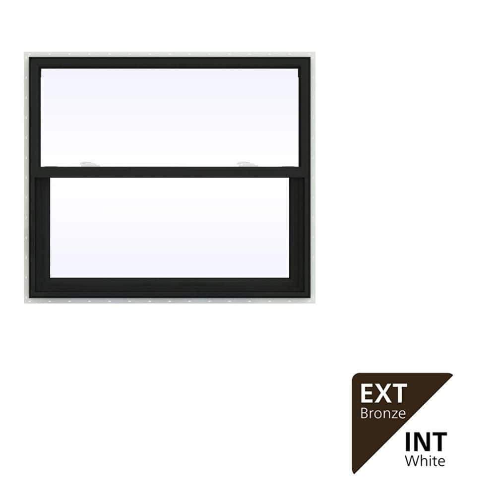 JELD-WEN 42 in. x 36 in. V-2500 Series Bronze Exterior/White