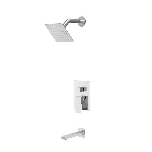 Crozet 1-Handle 2-Spray Tub and Shower Faucet Shower Head 1.8 GPM with Pressure Balance in Polished Chrome