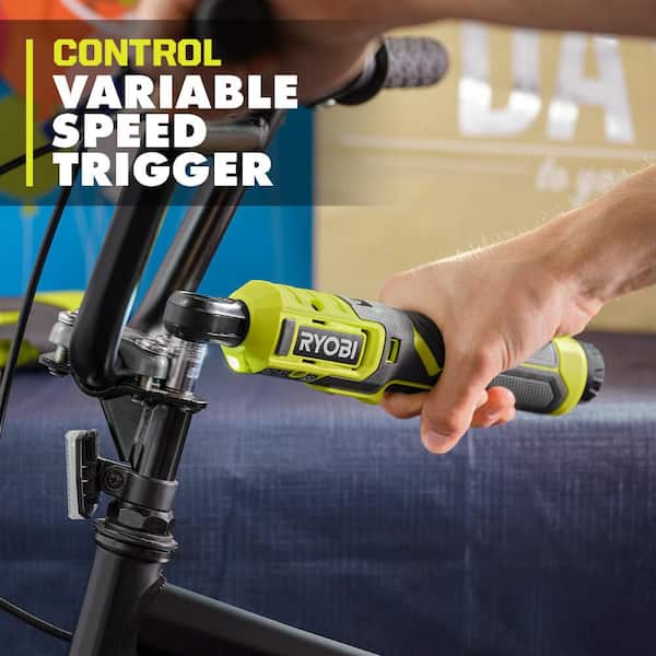 RYOBI USB Lithium 1/4 in. Ratchet Kit with 2.0 Ah Battery and USB 