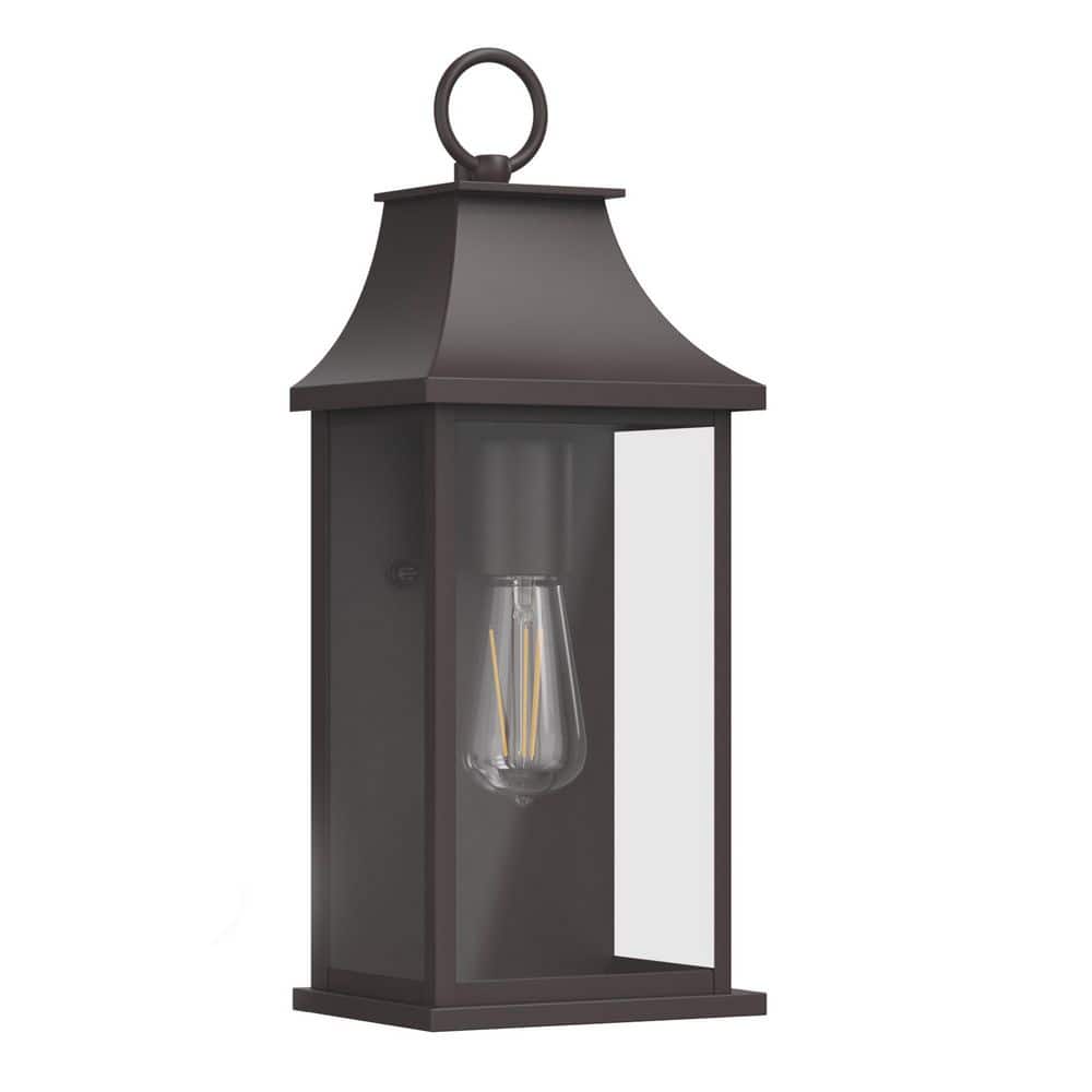 Decorators 15 in. Oil-Rubbed Bronze Traditional Dusk to Dawn Outdoor Hardwired Wall Lantern Sconce price history on PriceWatchPro