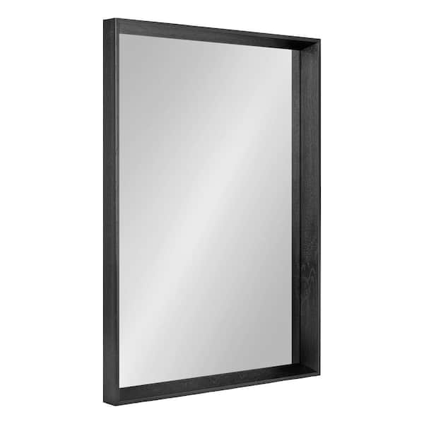 Kate and Laurel Quato 20.00 in. W x 30.00 in. H Black Rectangle Transitional Framed Decorative Wall Mirror