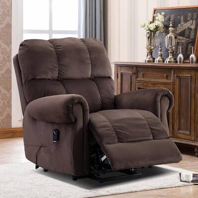 Bronze Modern Padded Velvet Elderly Electric lift Heavy Recliner with Heat Therapy and Massage