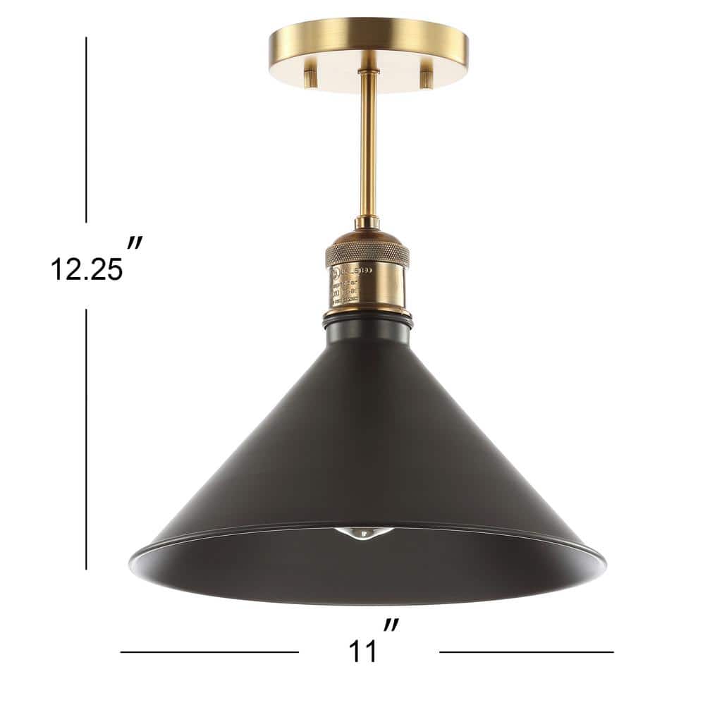 Nick 11" Oil Rubbed Bronze LED Drum Ceiling Light