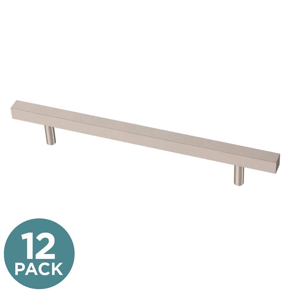 12-Pack Square Bar 6-5/16 in. (160 mm) Modern Satin Nickel Cabinet Drawer Pulls price history on PriceWatchPro