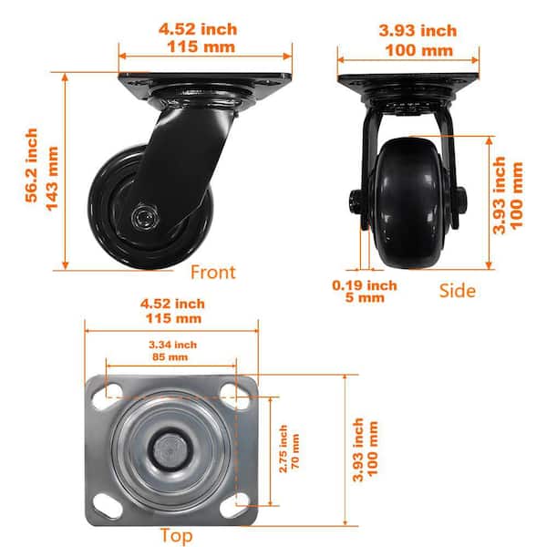 Husky 4 in. Caster Kit for Heavy Duty Welded Steel Garage Base Cabinets