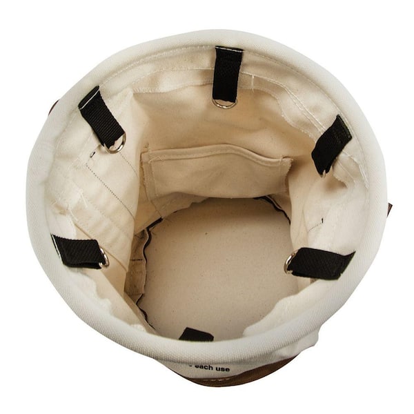 Canvas Bucket, Leather Bottom, Connection Points, 12-Inch