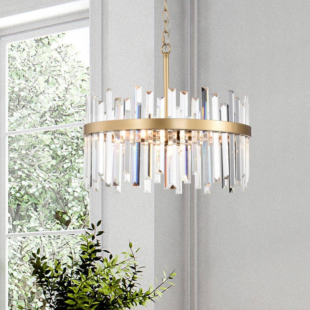 Casandra 5-Light Bronze Crystal Drum Chandelier