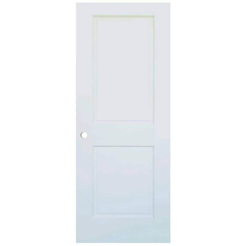 80 in. H x 32 in. W Colonial 2-Panel White Solid Core Wood Interior Door Slab with Bore Hole price history on PriceWatchPro
