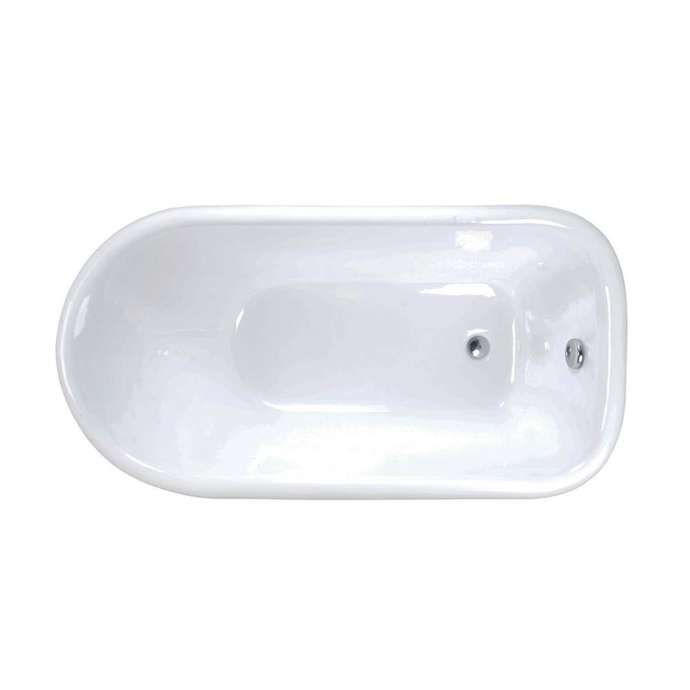 Elegant White Cast Iron Clawfoot Freestanding Bathtub, 48-inch